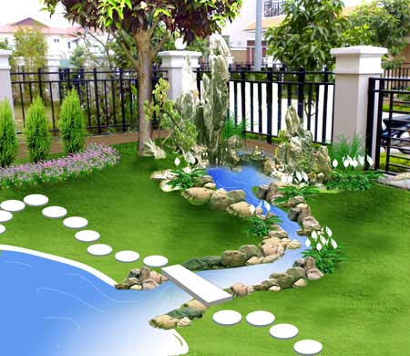 Tiểu cảnh sân vườn ngoài trời